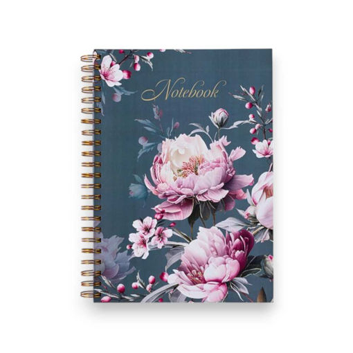 Picture of A4 HARDBACK SPIRAL NOTEBOOK FLORAL HARMONY 80 PGS